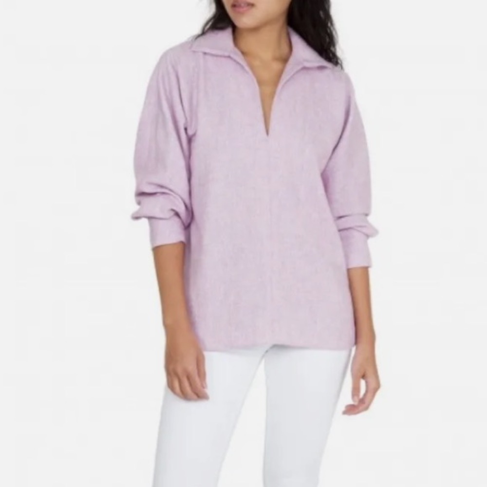 Ann Mashburn Viola lined top in sky blue brushed twill size XS NEW WITH TAGS - Picture 9 of 9